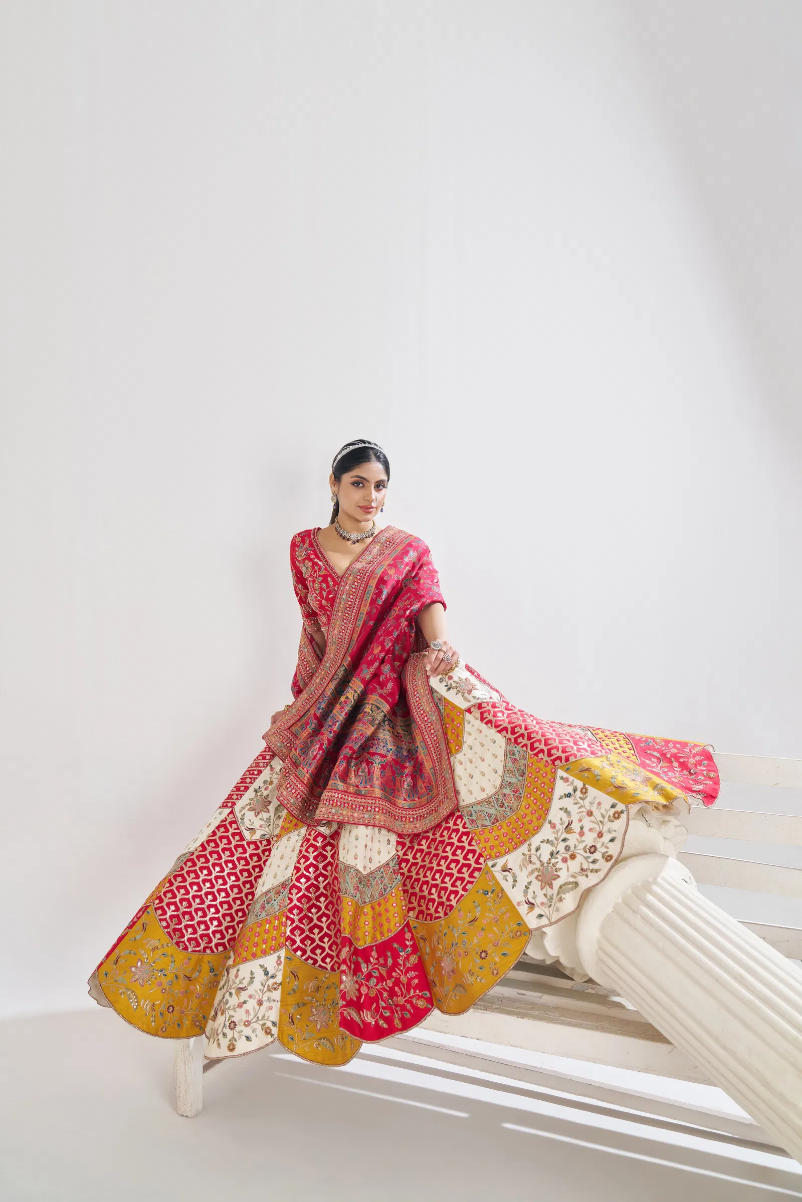 Kf 46 White Banarasi Silk Designer Lehenga Choli Best Wholesale Shop In Surat